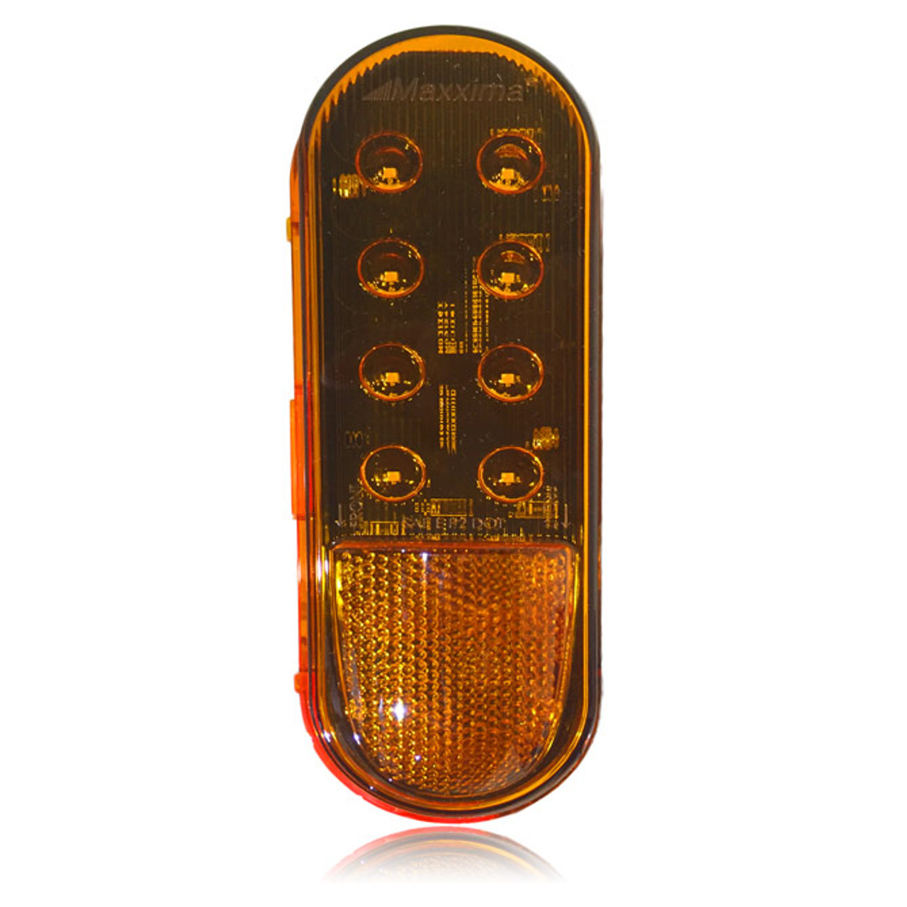 Maxxima M63124Y 6" Oval LED Side Turn / Marker Lamp- 12 Diodes (SO)