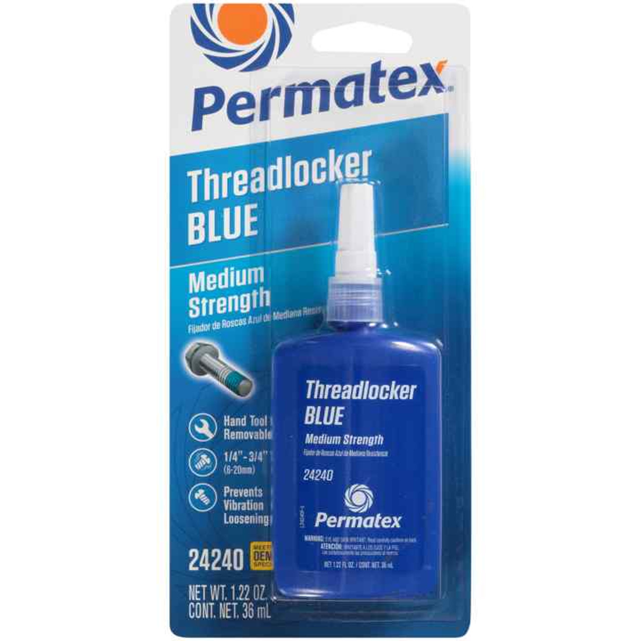 Permatex Blue Threadlocker- Medium Strength- 36ml Bottle (24240)