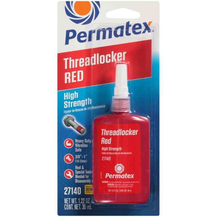 Permatex 27140 Permatex Red Threadlocker- High Strength- 36ml