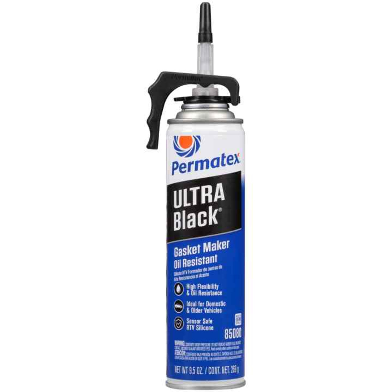 Permatex Ultra Black Powerbead RTV Silicone Gasket Maker- 9.5oz Applicator Can (85080)