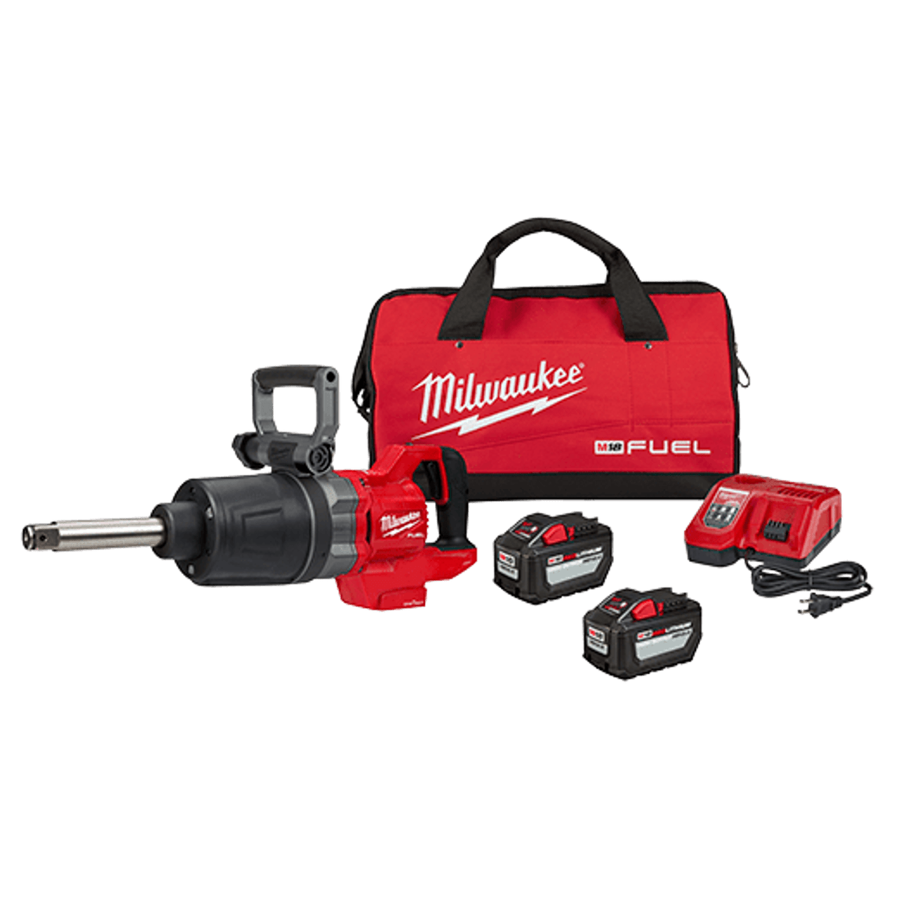 Milwaukee M18 FUEL 1" High Torque D-Handle Extended Anvil Impact Wrench w/ two HD12.0 Batteries and ONE-KEY  2869-22HD