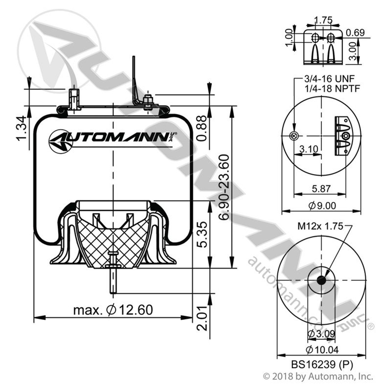 Air Bag for International / Ford Suspensions- Replaces W01-358-9876 / 1R12-523