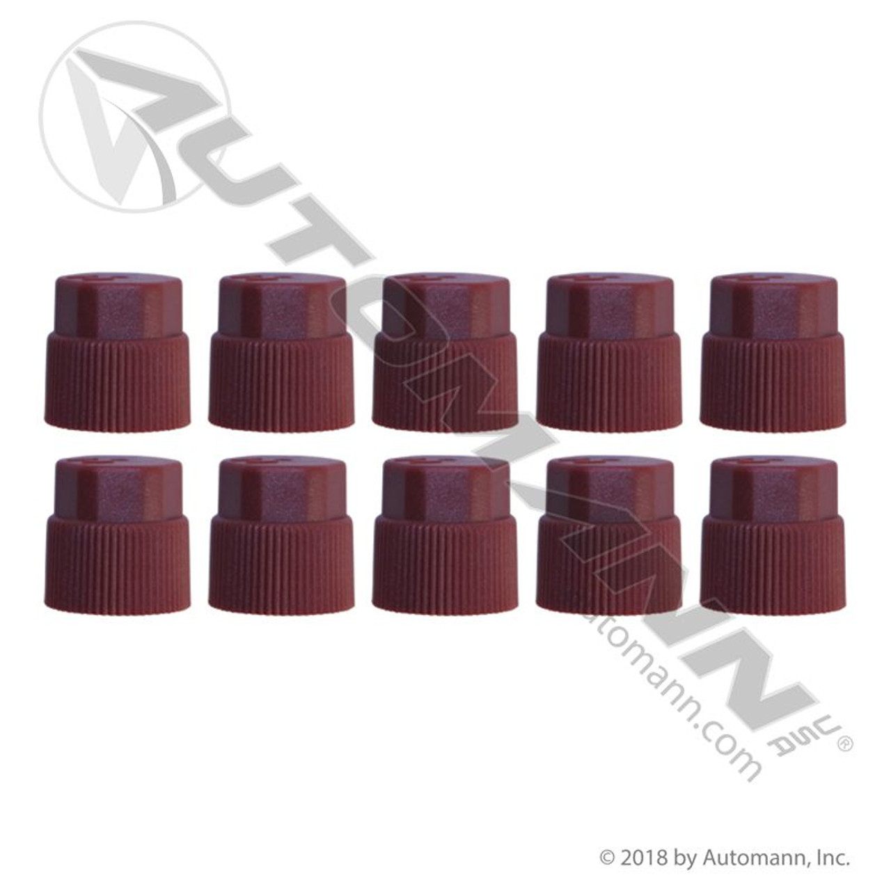 A/C High Side Port Caps- 16mm, Red- 10 pack