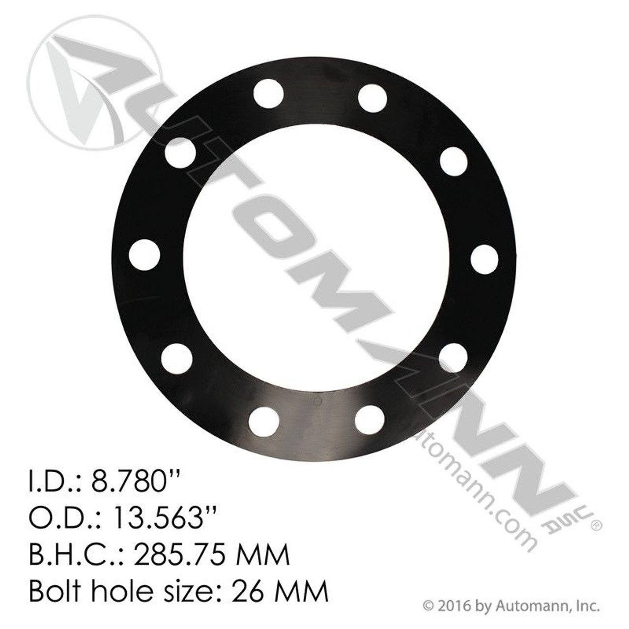 Wheel Separator Plate- 10 hole- 8.78" Outer Diameter