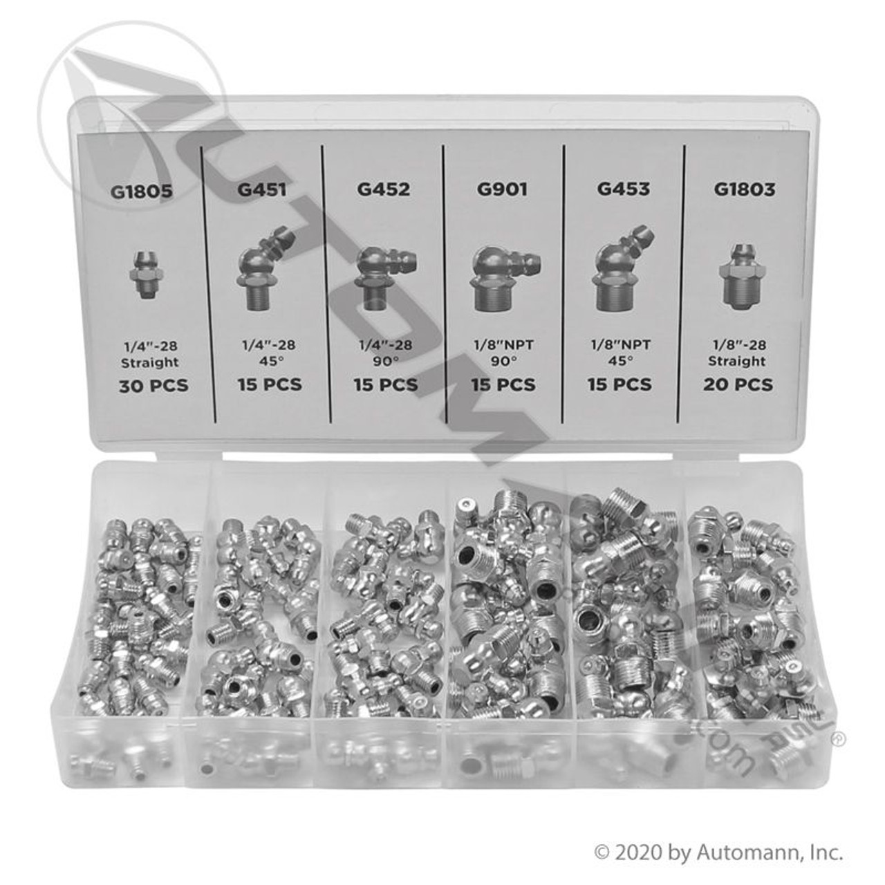Grease Fitting Assortment Kit- SAE- 110 pieces