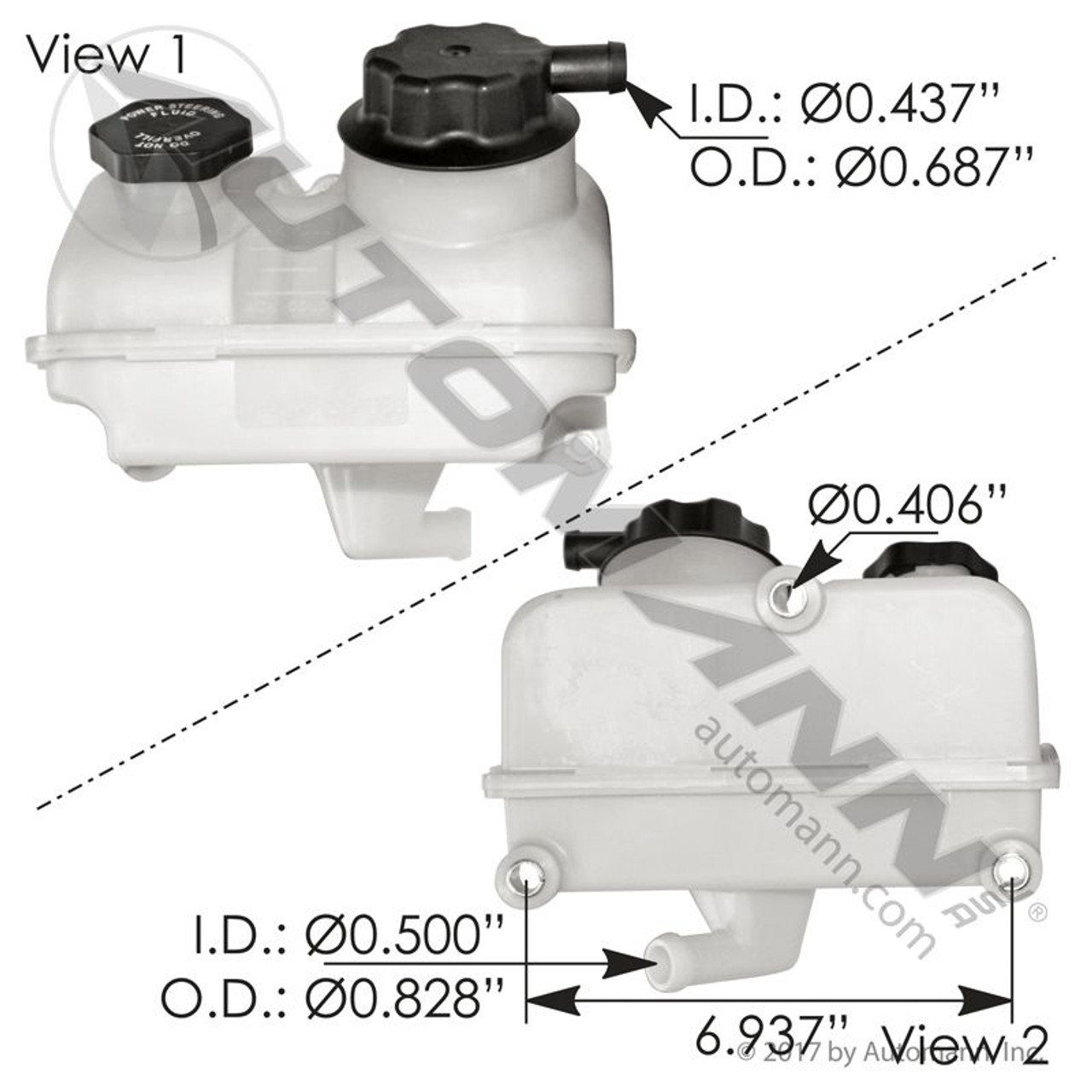 Freightliner Power Steering Reservoir- Cascadia '15-up- replaces A14-17924-000