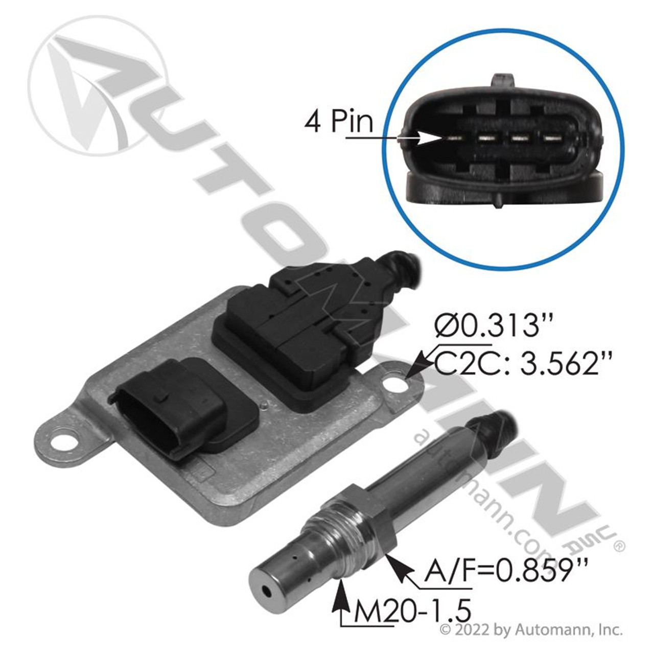 Automann 577.9065 Cummins Nox Sensor- ISB / ISX Outlet- Replaces 