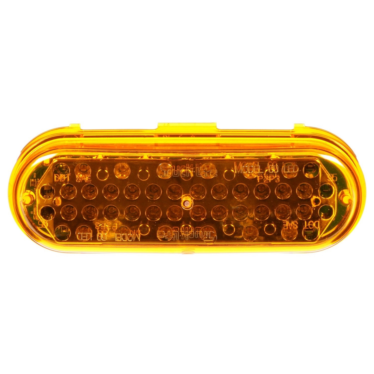 Truck-Lite 60120Y Super 60 (6" Oval) LED Strobe / Warning Lamp- Class II- Amber- Bare Wires- 36 Diodes- Metalized