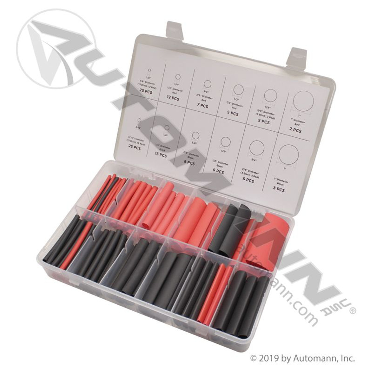 Heat Shrink Assortment Kit- 115 pieces- Black / Red