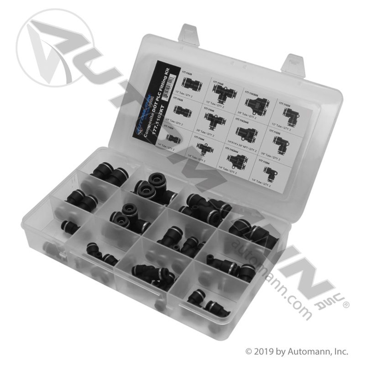 24pc Composite DOT Push to Connect Fitting Kit- Y's, T's & Unions