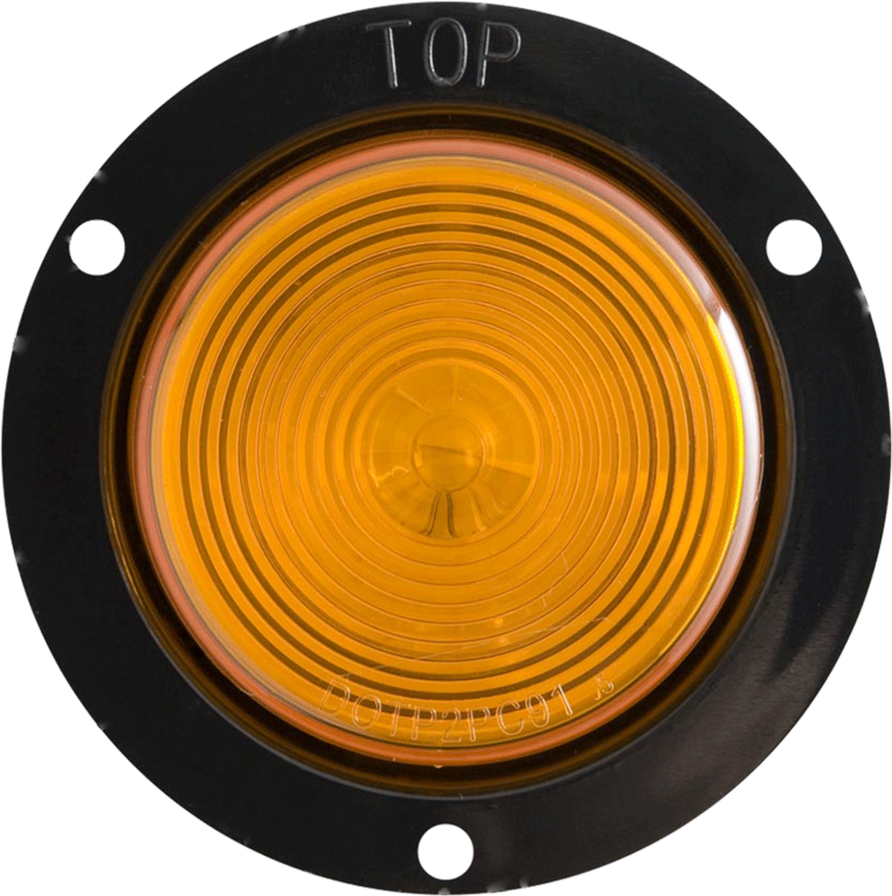 Optronics MC56AB 2.5" Round Sealed Marker / Clearance Lamp Flange Mount- Amber- Incandescent (SO)