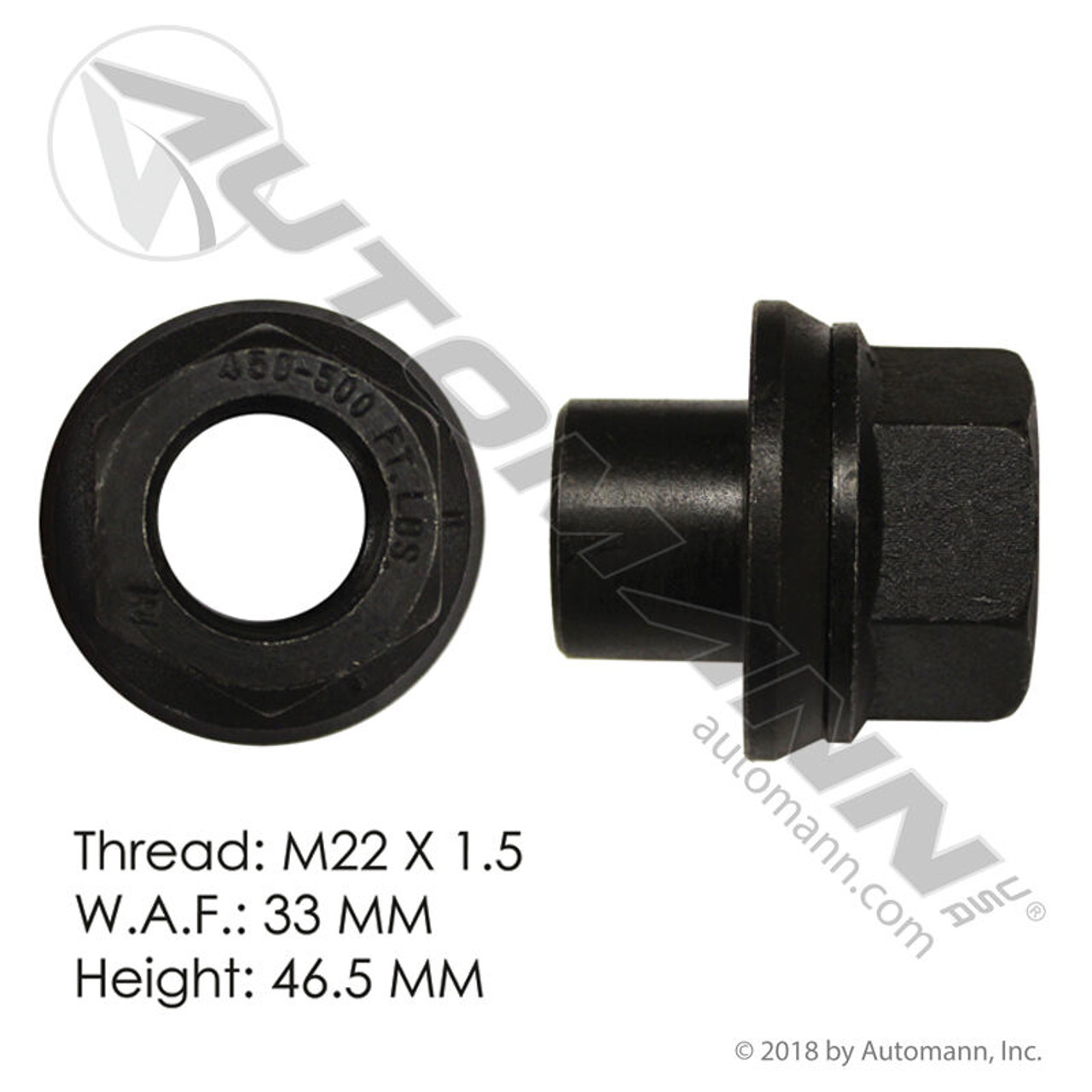 M22 x 1.5 Sleeved Flange Wheel Nut- 19mm Sleeve- replaces R0015681 (SO)
