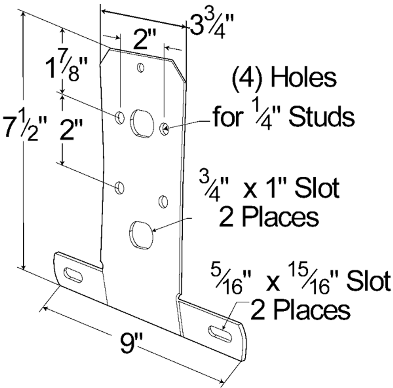 Grote 43842 License Plate Bracket for Combo Lights- Black