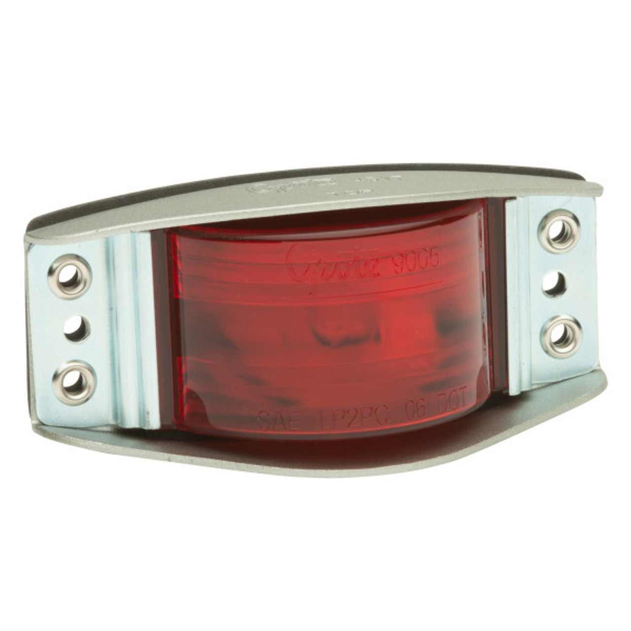 Grote 45172 Narrow Rail Clearance / Marker Lamp- Red, Steel Bracket, 4.5"- Incandescent