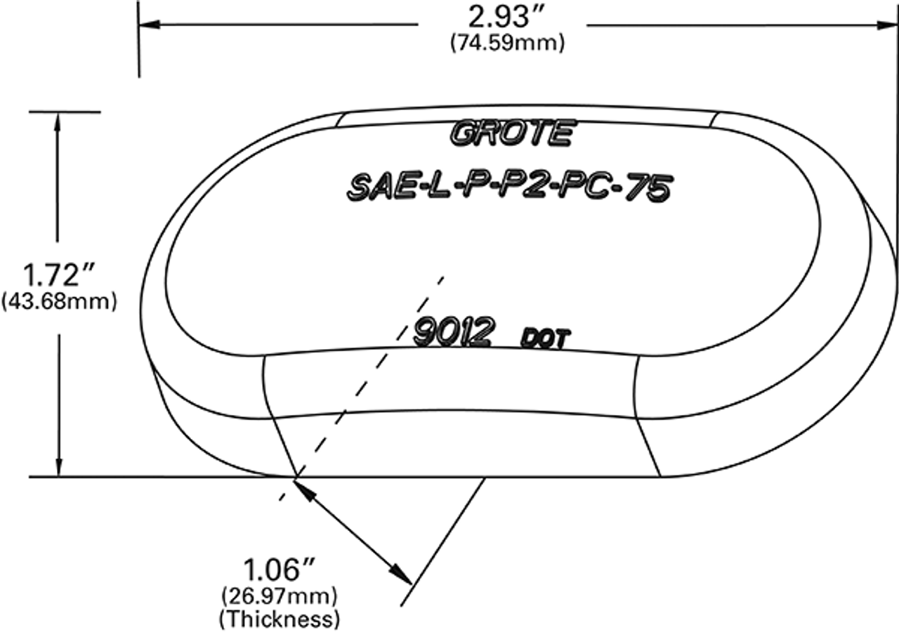 Grote 90122 Replacement Lens for 46702 / 49072 Two Bulb Clearance / Marker Lamps- Red