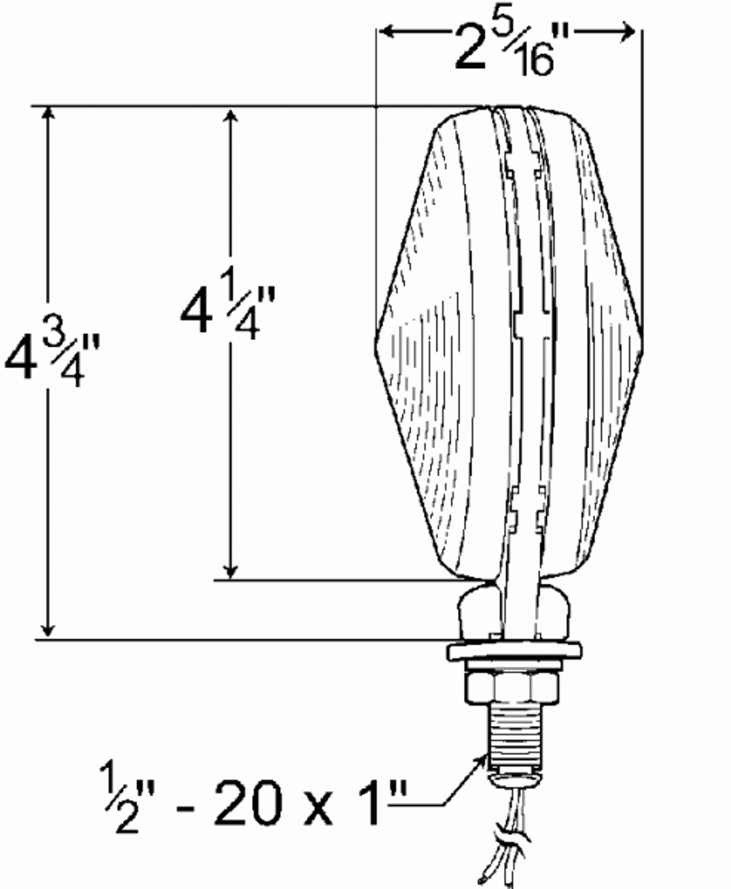 Grote 50642 4" Round Pedestal Lamp- Single Face- Red- Single Post-Dual Wire- Incandescent