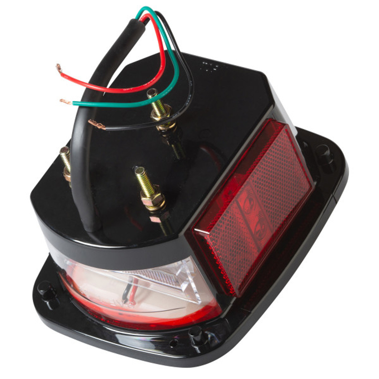 Grote G5212 Hi Count LED Box Combo Lamp- LH w/ License Window & Marker- 3 Stud Mount, 3 Wire
