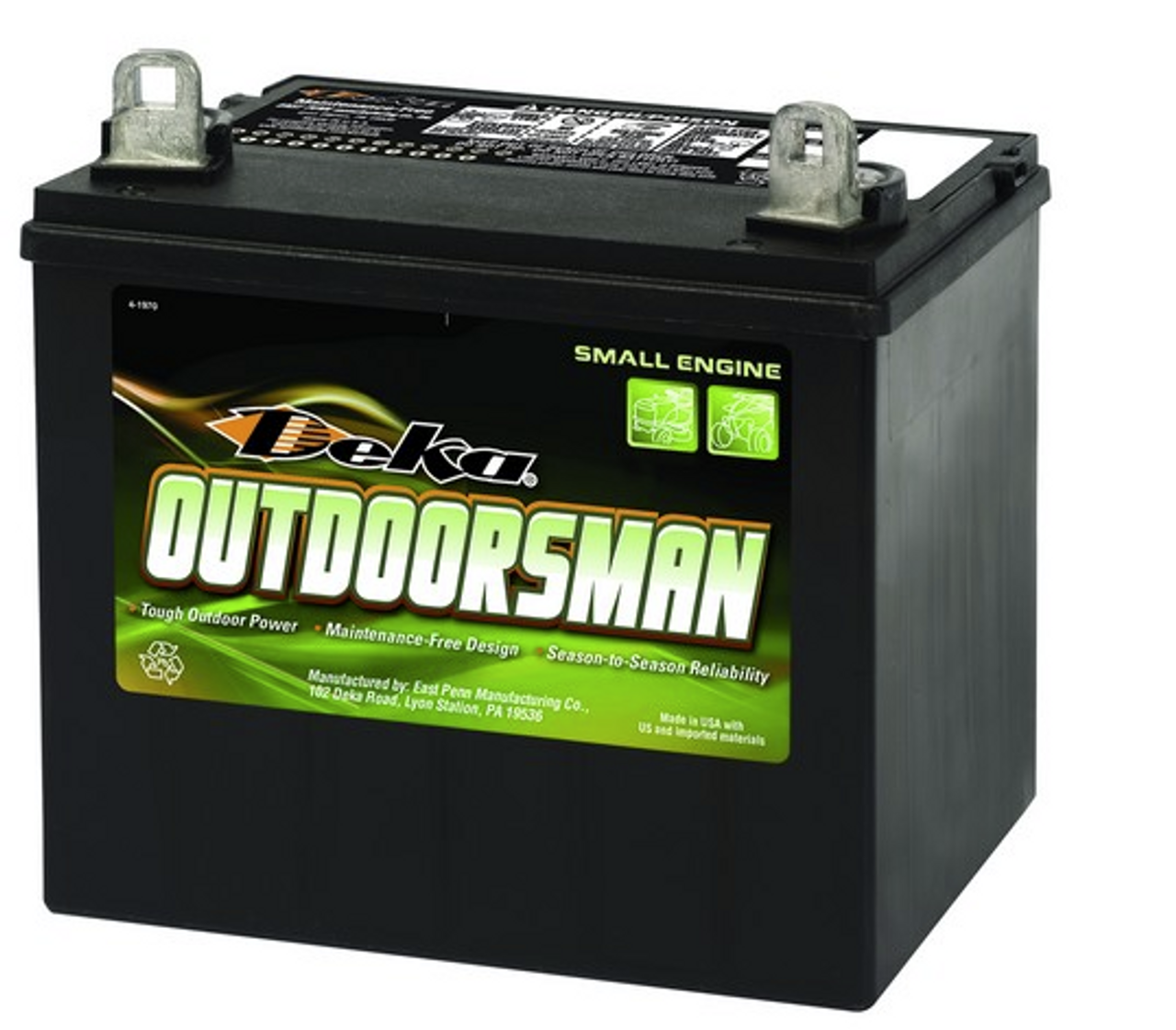 Deka Outdoorsman Garden Tractor Battery-Left Positive- 300CCA 10U1L