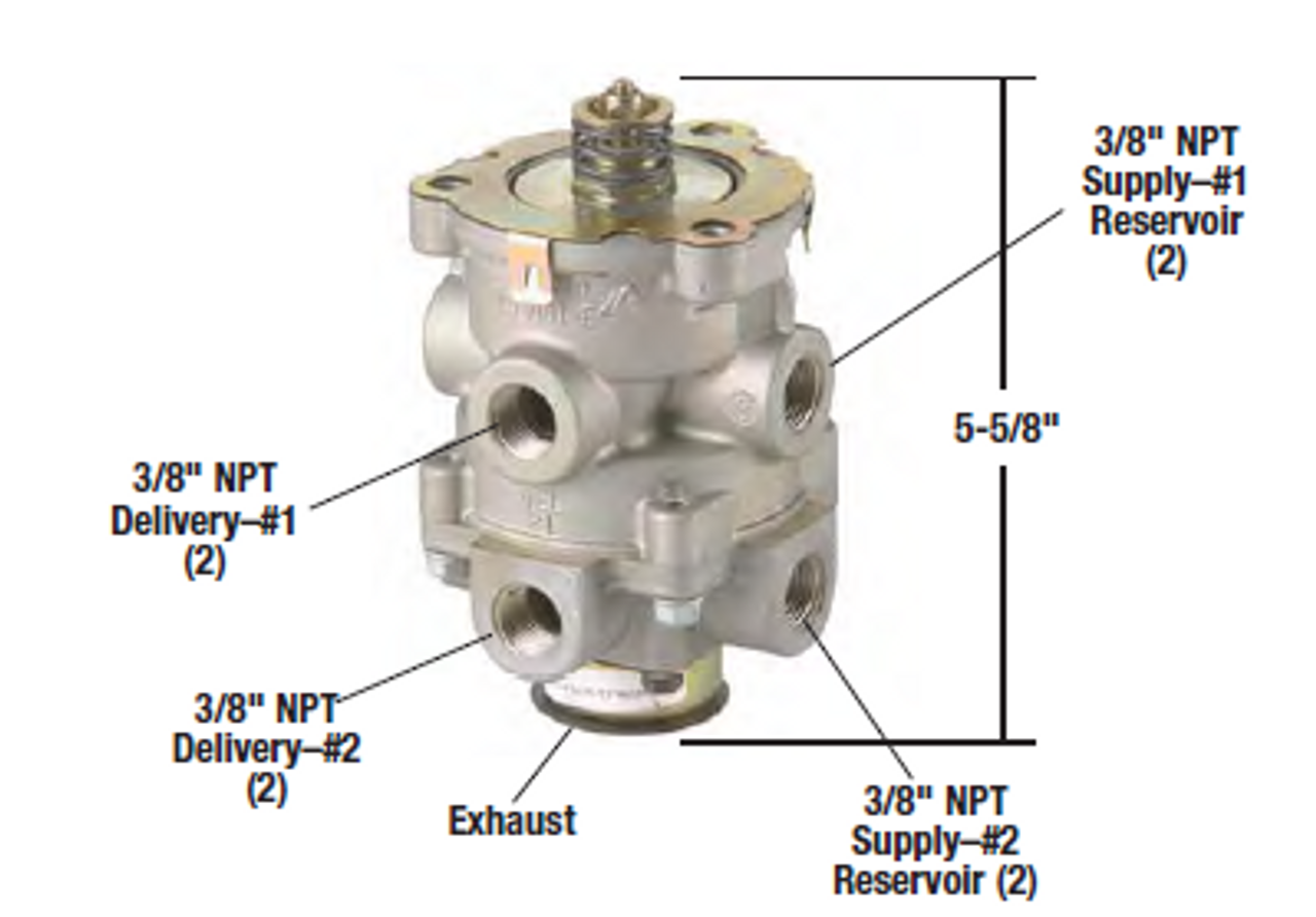 Bendix E-6 Foot Valve, Dual Brake Ports *Genuine Bendix* 286171N