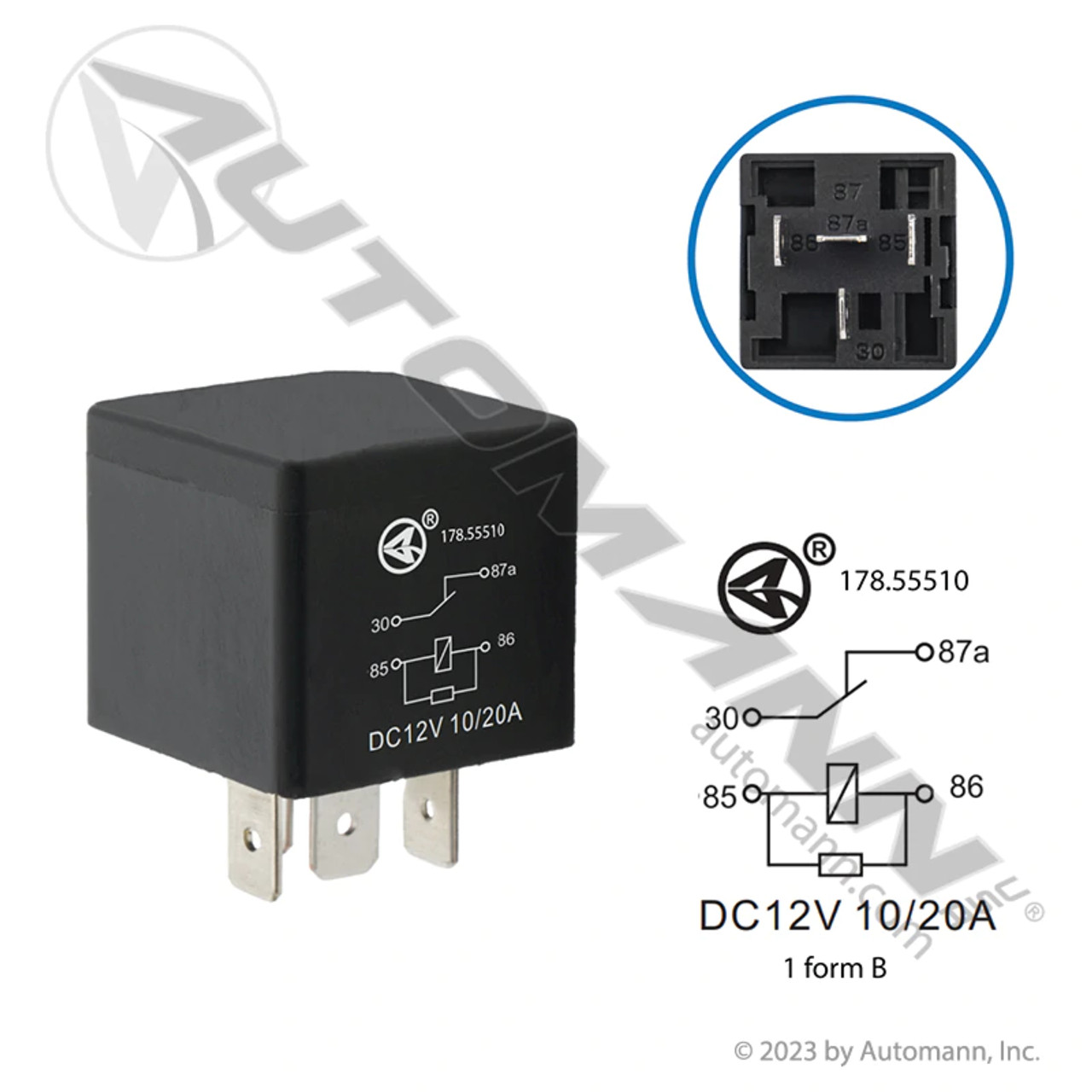 International Relay- 4 Pin, 12v, SPST, NC, 40a- Mini ISO- replaces  2503522C1, VF4-12F21-Z02