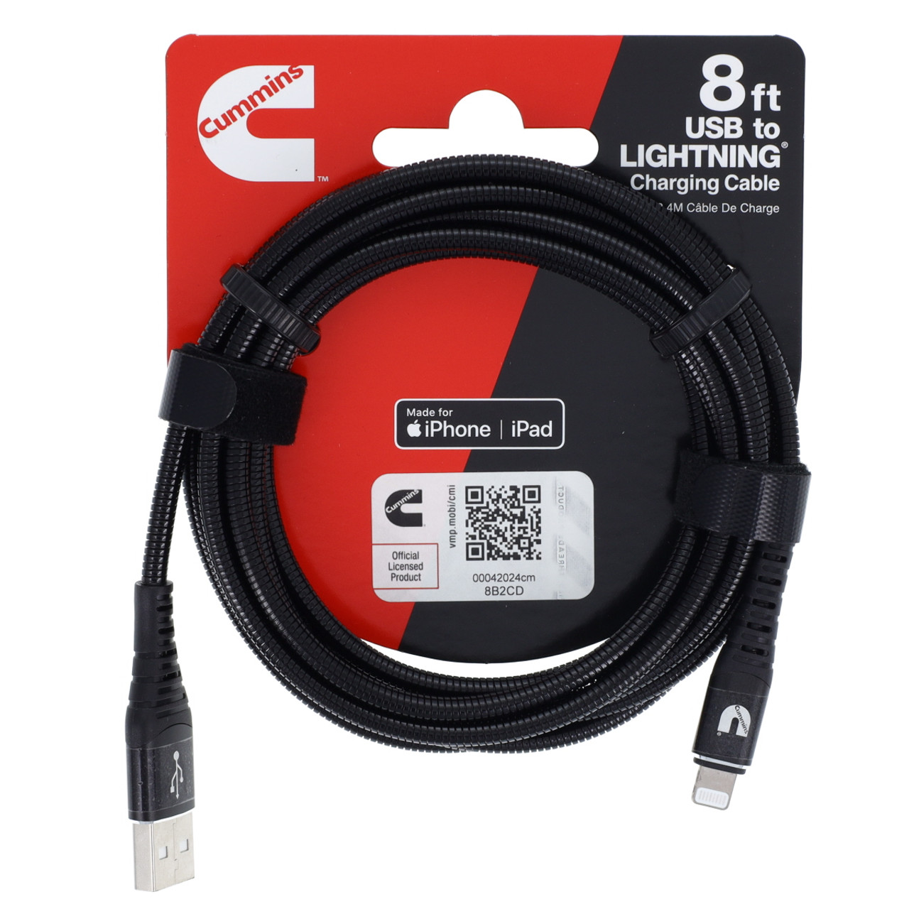 Cummins Lightning Style Heavy Duty USB Charging Cord- 8'