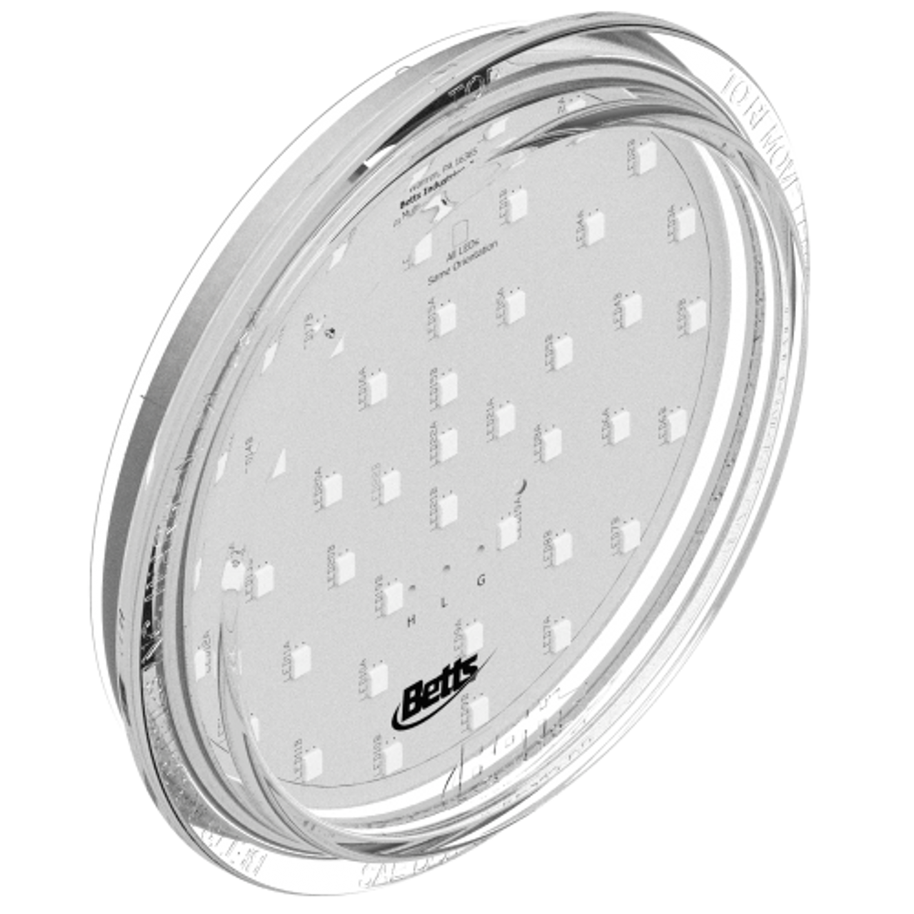 Betts BW4FHM2E Back-up Lens Lamp Insert- 40/45/47 Series- Clear Shallow w/ 2 Eyelets