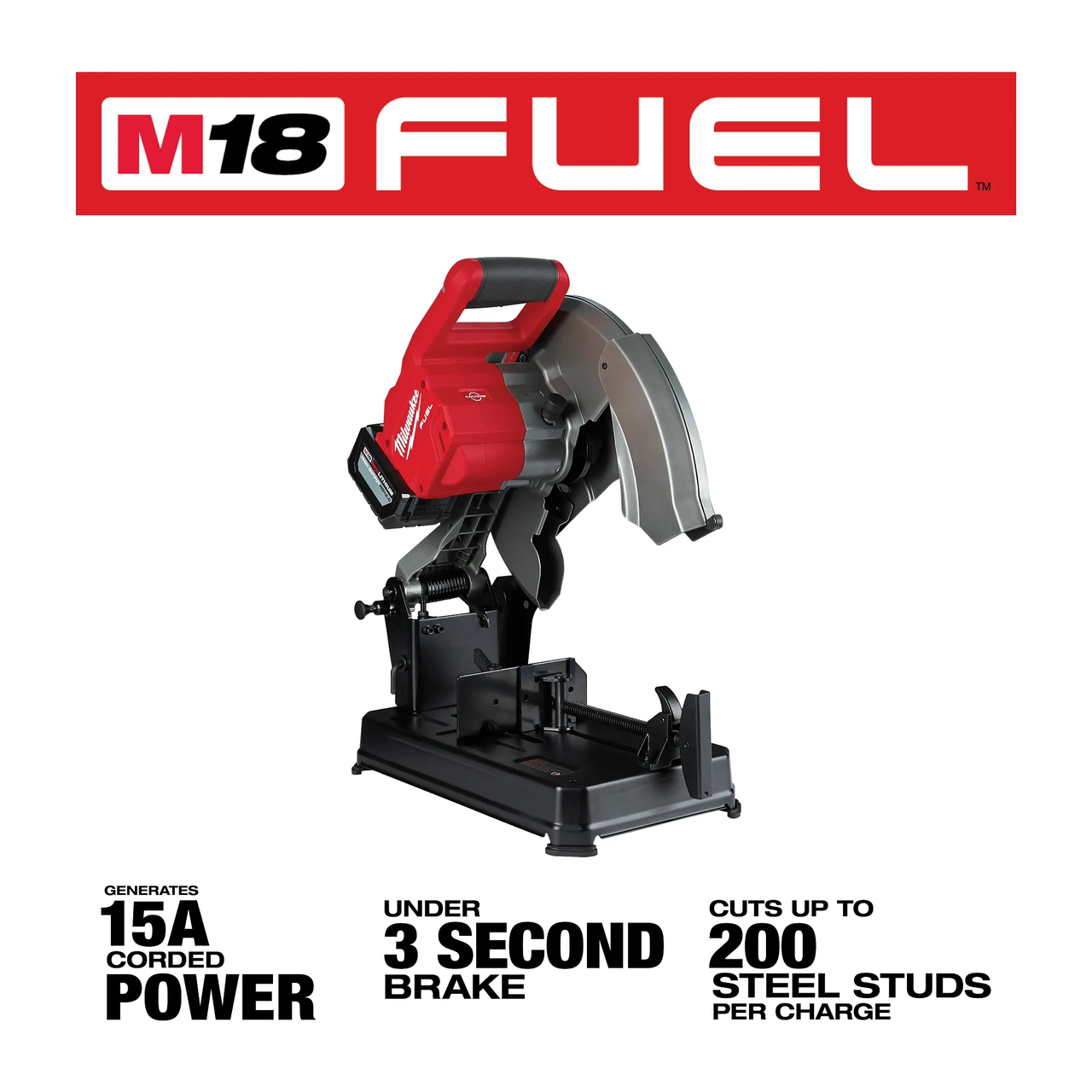 Milwaukee M18 FUEL Abrasive Chop Saw Kit 14" w/ One HD12.0 Battery and Charger 2990-21HD