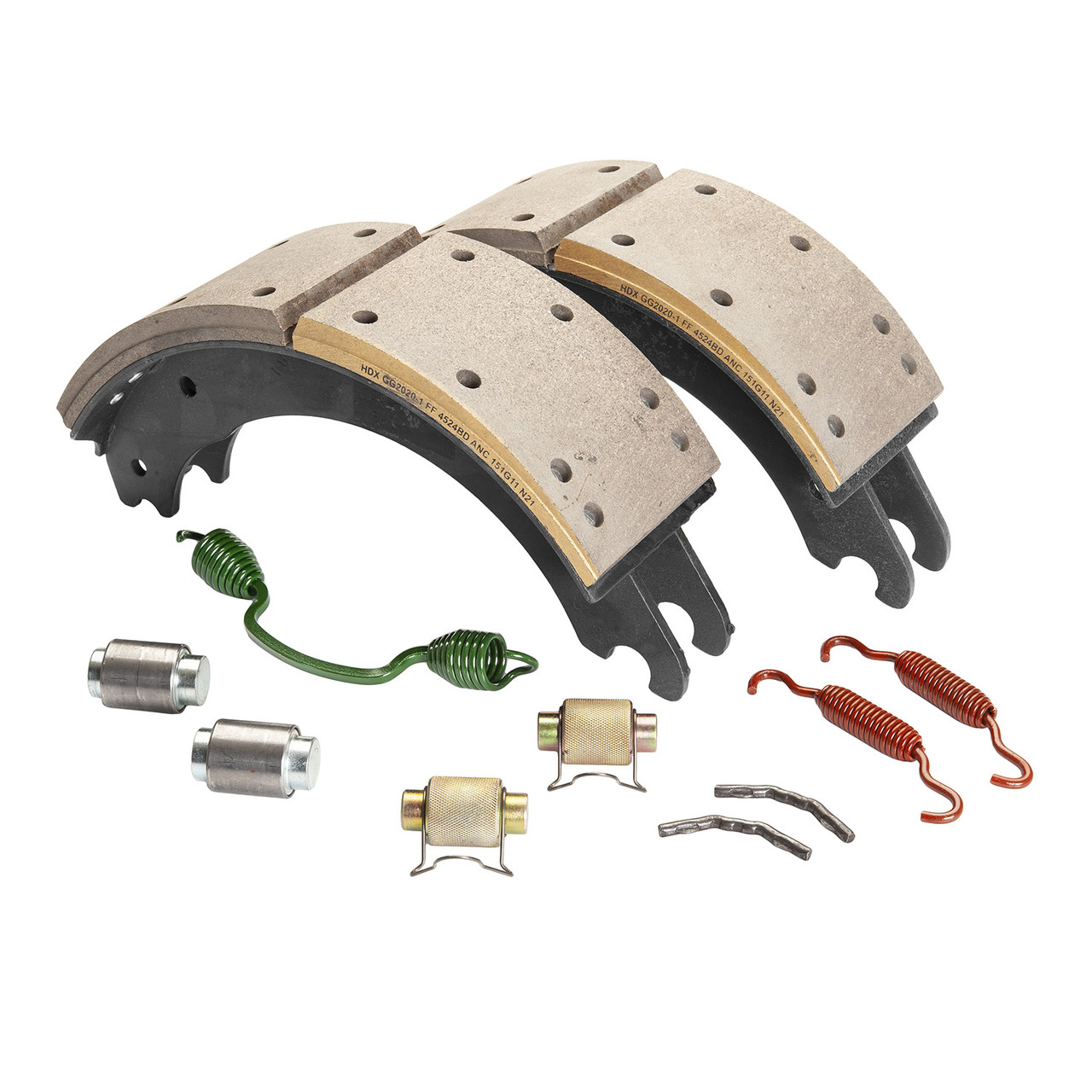 4524 Q w/ Relocated Spring Hole Reman Brake Shoe Kit- 23k Lining- Haldex GG4524QMG