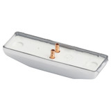 Grote 60291 3 3/4" Rectangular License Plate Lamp- Clear w/ Silver Painted Edges- Incandescent