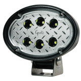 Grote 63F91 Trilliant Oval Work Lamp, Wide Pattern, Hard Shell Plug, 12/24v- Bracket Mount