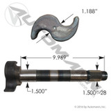 Camshaft for Meritor Q+ Shoes- 9.969" Length- RH