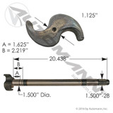 Camshaft for Dana/Spicer 16.5" Shoes- 20.438" Length- LH