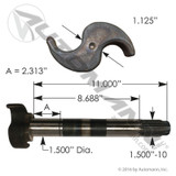 Camshaft for Hendrickson ES 16.5" Shoes- 11.0" Length- LH