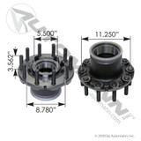 Gunite Style Steer Hub Assembly- replaces HF805K