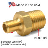 LockNFlate Tire Inflator Adapter 1/4 NPT to Schrader Valve