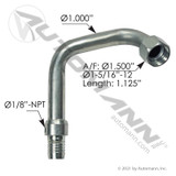 Air Bag Supply Adapter for Kenworth- RH- replaces K129-502R