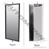 West Coast Mirror (7" x 16")- Box Type, Angled Back- Stainless Steel