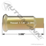 Wheel Nut Cap- Inner- RH- 1 1/8"-16 Thread