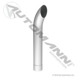 5" ID Chrome Exhaust Stack Pipe- 36" Long- Curved Outlet