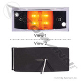 Armored LED Clearance / Marker Lamp Assembly- Amber, Chrome