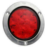 Grote 53302 4" Round SuperNova LED S/T/T Lamp- Red- Flange Mount, Stainless Theft Resistant- 10 Diodes