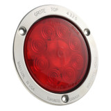 Grote 53302 4" Round SuperNova LED S/T/T Lamp- Red- Flange Mount, Stainless Theft Resistant- 10 Diodes