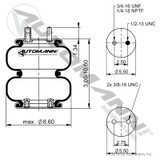 Air Bag for Watson & Chalin SL Lift Axles- replaces AS-0068 / W01-358-7503