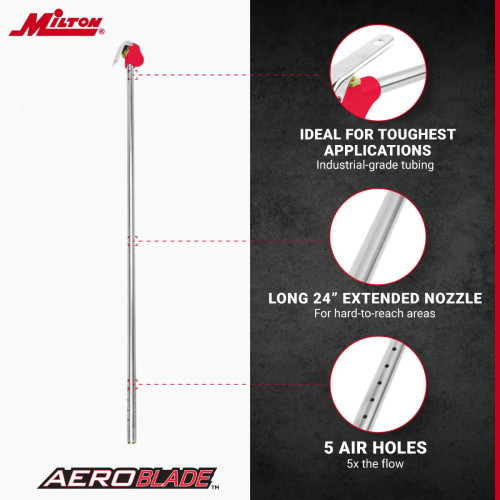 Milton 158-AB24 AeroBlade 24" Extended Reach Nozzle Blow Gun