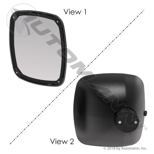 8" X 8.5" Aero Convex Mirror Head, Black