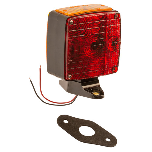 Grote 55460 Square Pedestal Lamp- Dual Faced (Red / Amber)- 2 Bolt Mount- LH replaces GM 694627