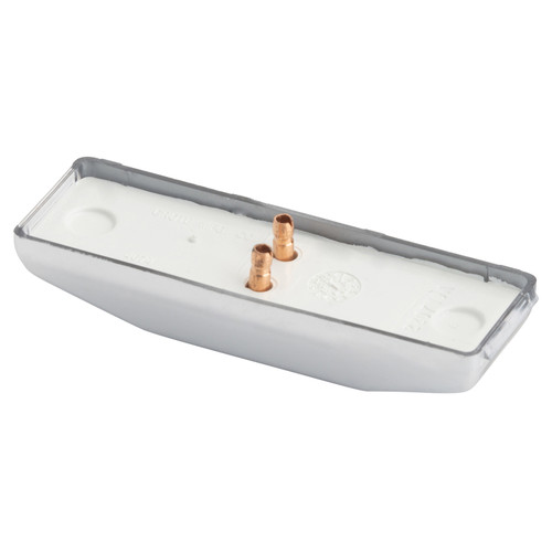 Grote 60291 3 3/4" Rectangular License Plate Lamp- Clear w/ Silver Painted Edges- Incandescent