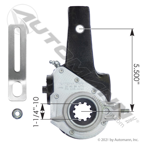 Haldex Type Automatic Slack Adjuster- 1.25"-10 Spline, 5.5" Arm- replaces 40010013