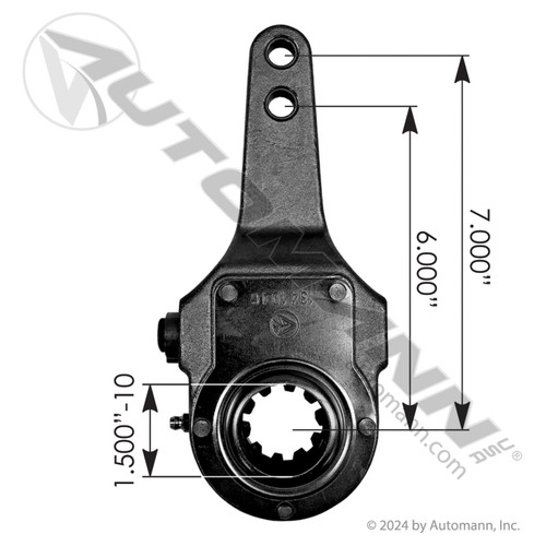 Manual Slack Adjuster- 1.5"-10 Spline,  6/7" Arm, 5/8" Offset- LH- replaces 279947