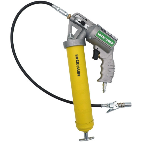 LockNLube 2-in-1 Pneumatic Grease Gun- Yellow